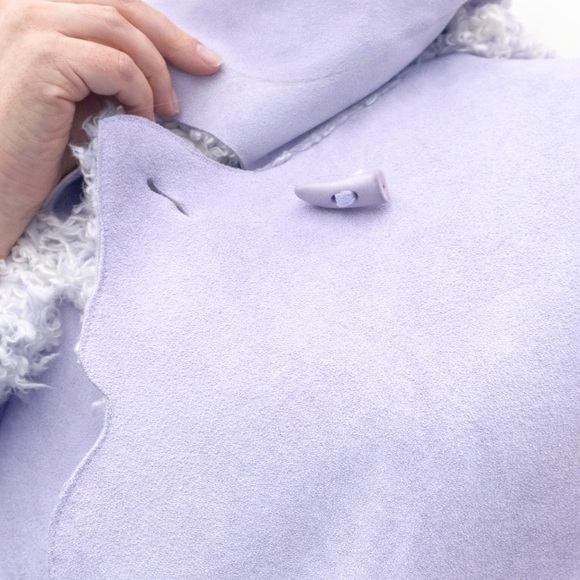 Chic Lavender Reversible Teddy Jacket Toggle Buttons - Picture 6 of 10